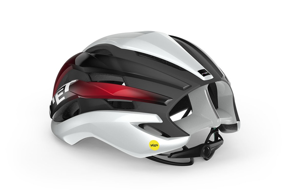 MET Trenta Mips kerékpáros sisak [fényes fehér-fekete-piros, 56-58 cm (M)]