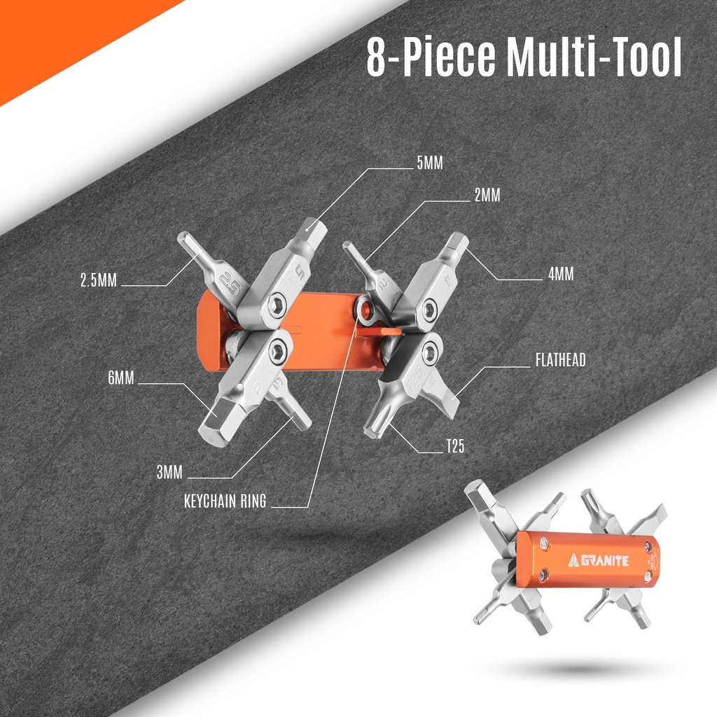 Granite Stash Multi-Tool villanyakban tárolható zsebszerszám [narancs, tapered]