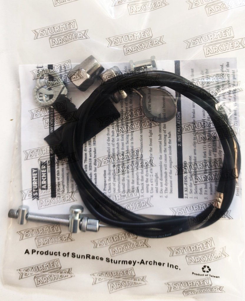 Sturmey Archer XL-FDD dinamós, 90mm dobfékes agydinamó [36, 2.4 W]