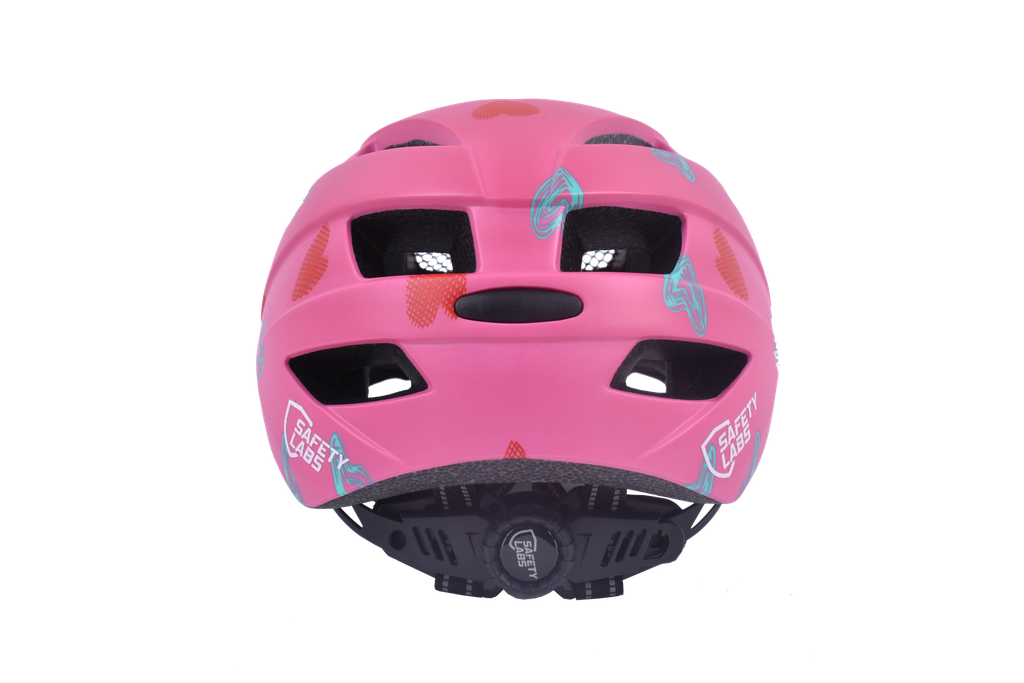 Safety Labs Fiona Light gyermek kerékpáros sisak [rózsaszín szivecskés, 48-53 cm (S)]