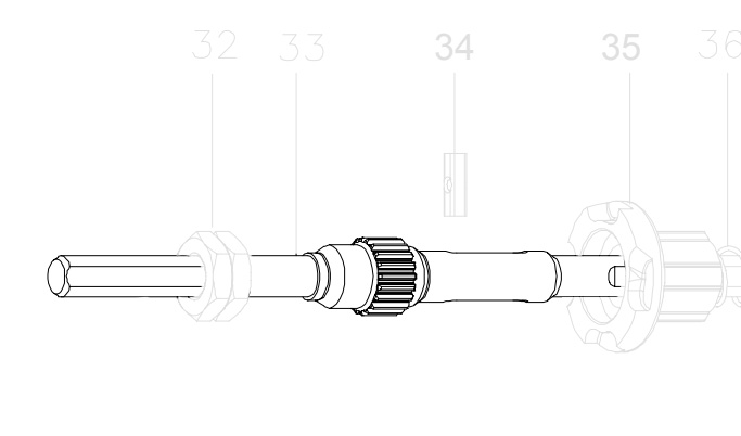 Sturmey Archer HSA539 AWC 163,2mm hátsó tengely