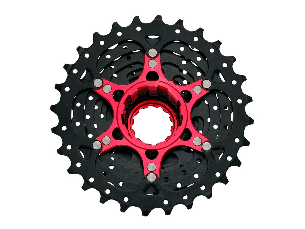 Sunrace CSRX0 10 sebességes fogaskeréksor [fekete-piros, 11-25]