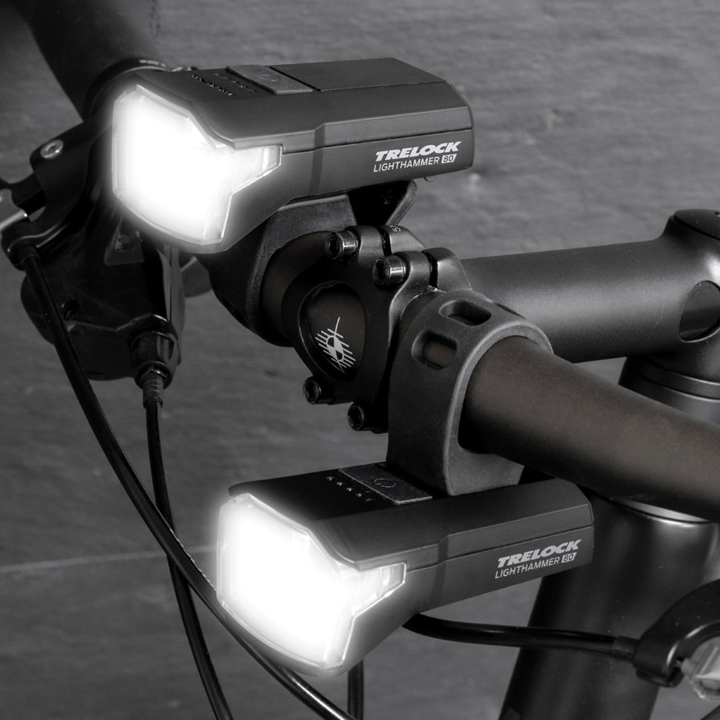 Trelock LS 480 LIGHTHAMMER 80 + LS 740 VECTOR Rear Signal akkumulátoros első+hátsó lámpa szett