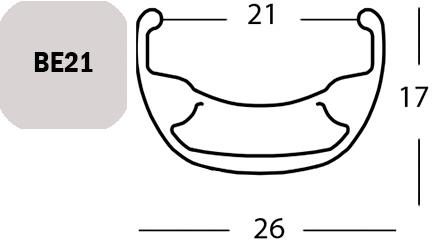 FELNI 26" 36L EXAL BE21 6,5MM SZELEP SZIMPLA SZEG. TÁRCSAFÉKES FEKETE 590g{4/4}