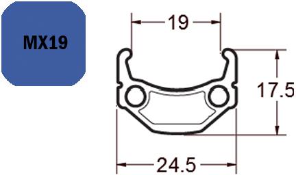 FELNI 26" 36L EXAL MX19 6,5MM SZELEP SZEGECS NÉLKÜL EZÜST 520g{4/4}