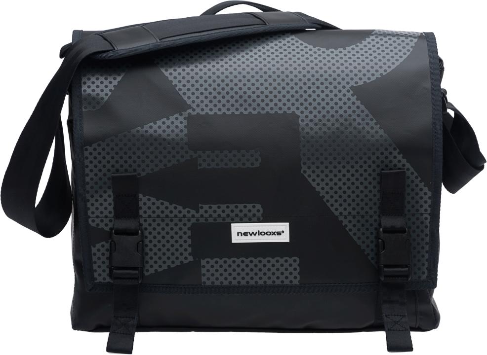 KÉZITÁSKA NEWLOOXS POSTINO BISONYL FEKETE/SZÜRKE 14L 38X30X12CM