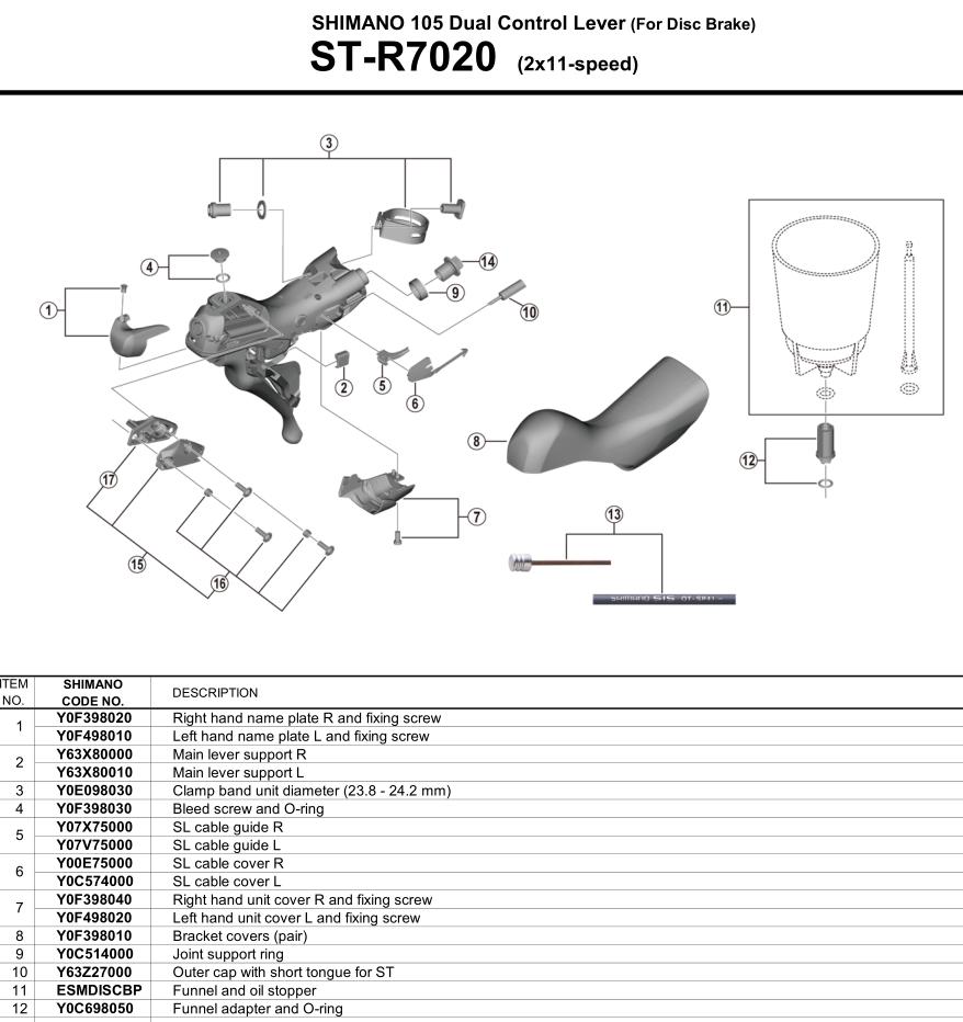 SHIMANO ST-R7020 BLACKET COVERS (PAIR)