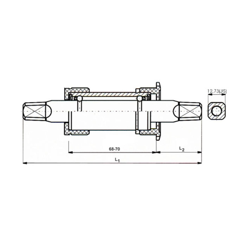 MONOBL. 122,5MM ACÉL KROM NECO HAJTOMÜCSAP. M.BLOKK 122,5/28,5MM ACÉL C