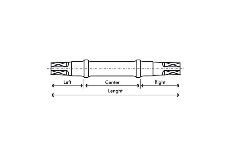 KÖZÉPTENGELY SZÖGLETES 127,5MM BSA68 - 35/54/39 MM ACÉL FEKETE