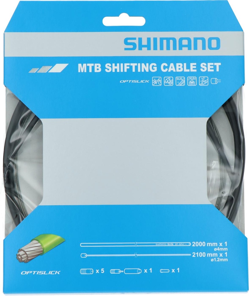 SHIMANO MTB OPTISLICK SHIFT CABLE SET FOR REAR DERAILLEUR BLACK