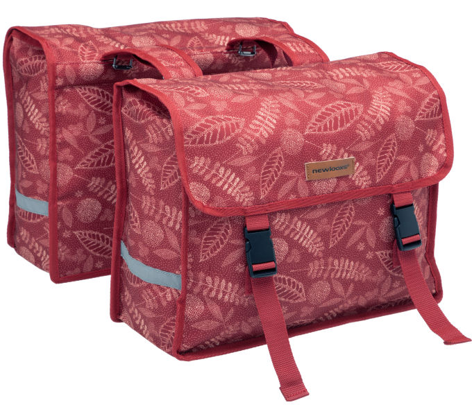 KERÉKPÁROS TÁSKA NEWLOOXS FIORI DUPLA FOREST PIROS 30L 37X12,5X33CM(X2)