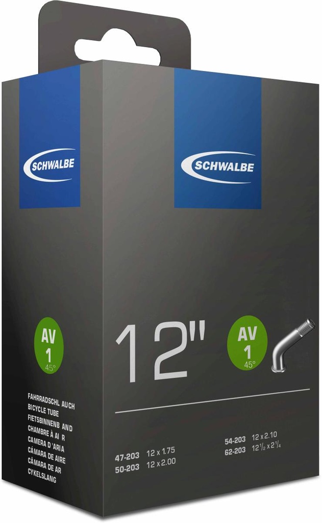 BELSŐ SCHWALBE 12 AV1 12x1,75-2,40 40MM 45FOKOS 80G {25/7}