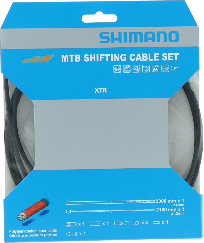 SHIMANO MTB POLYMER COATED SHIFT CABLE SET FOR REAR DERAILLEUR BLACK