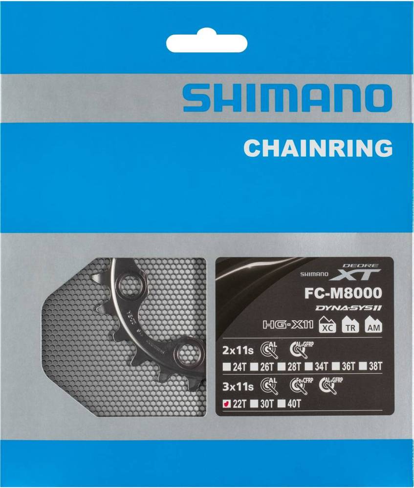 SHIMANO FC-M8000 Chainring 22T-BA for 40-30-22T