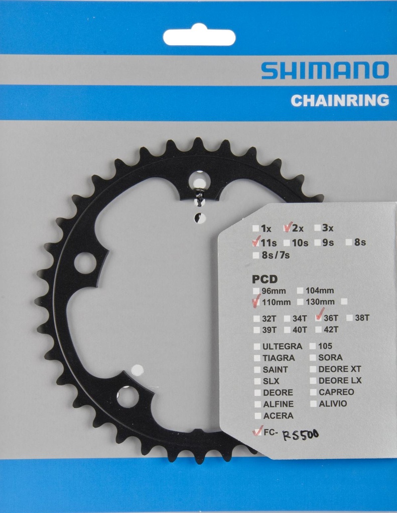 SHIMANO FC-RS500 CHAINRING 36T-MJ BLACK