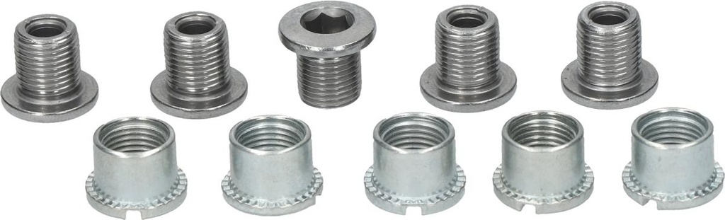 SHIMANO FC-RS200 GEAR FIXING BOLT M8X8.5 & NUT 5 SETS