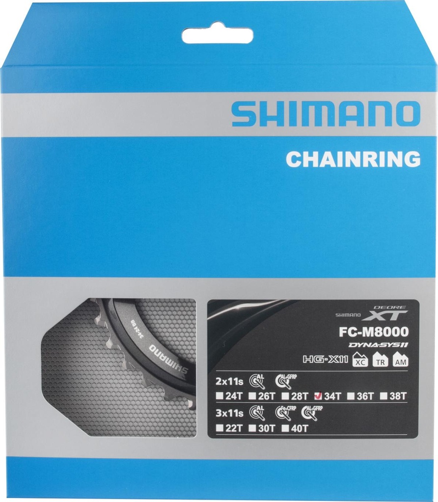 SHIMANO FC-M8000 Chainring 34T-BB for 34-24T