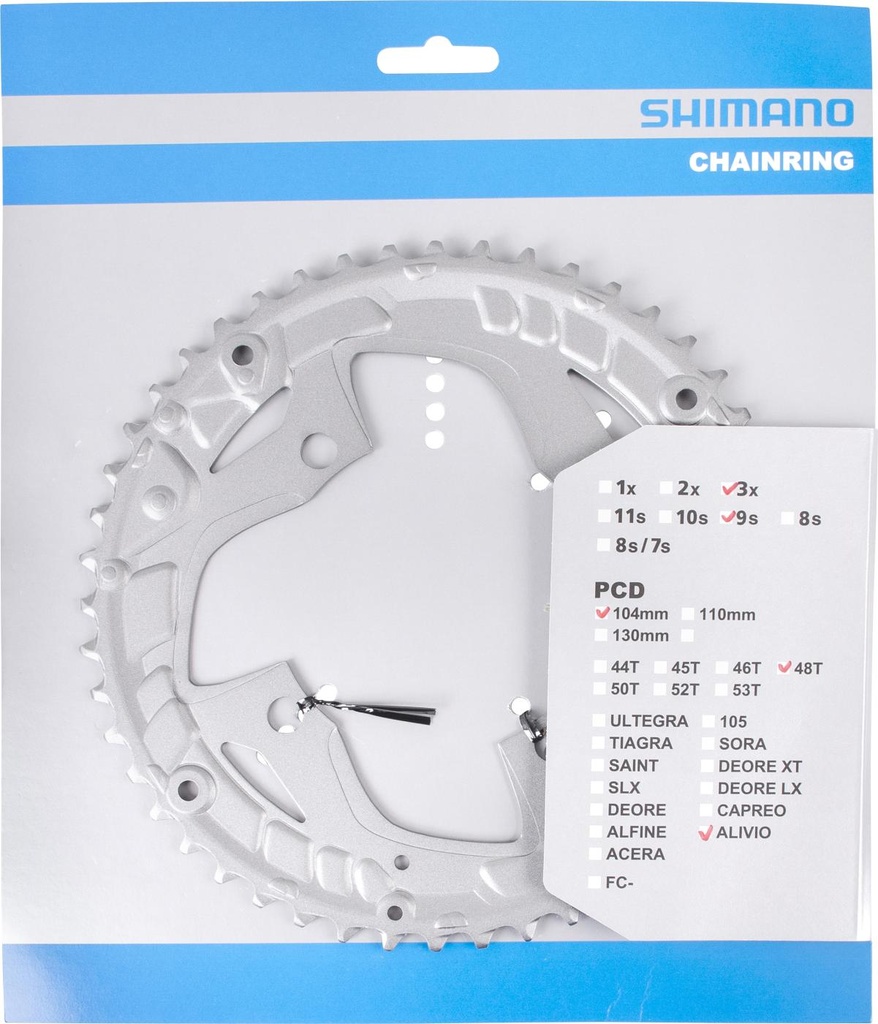 SHIMANO FC-T4060 CHAINRING 48T FOR 48-36-26T SILVER FOR CHAIN GUARD