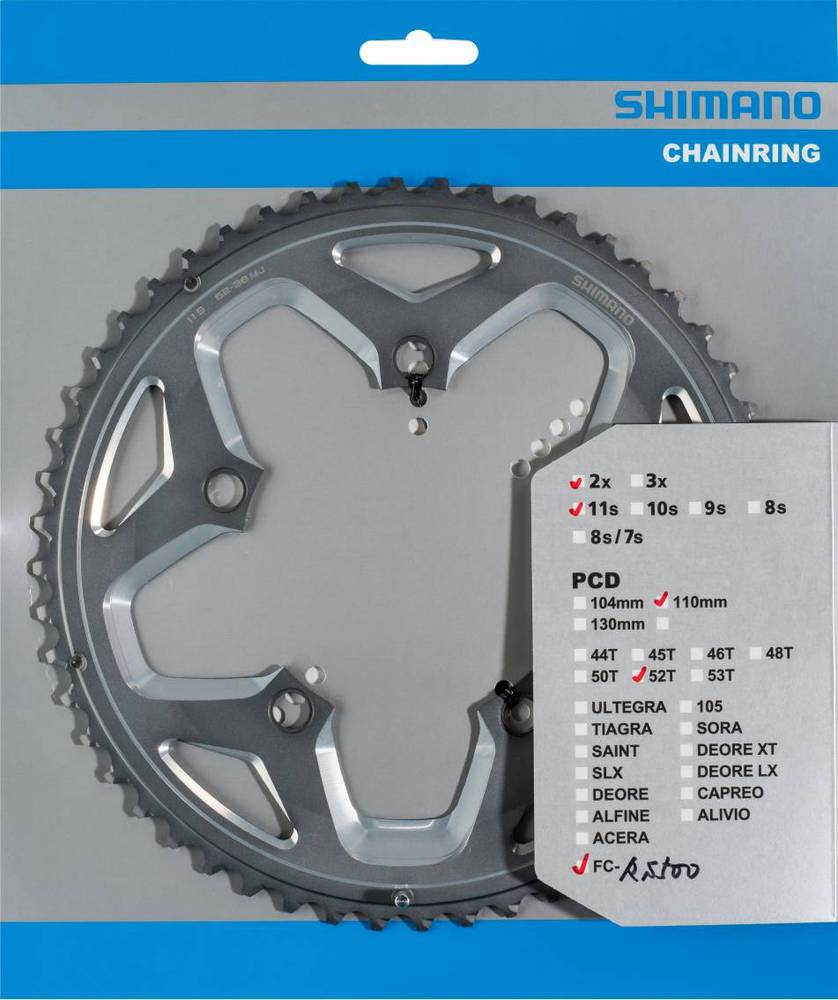 SHIMANO FC-RS500 CHAINRING 52T-MJ SILVER 110MM