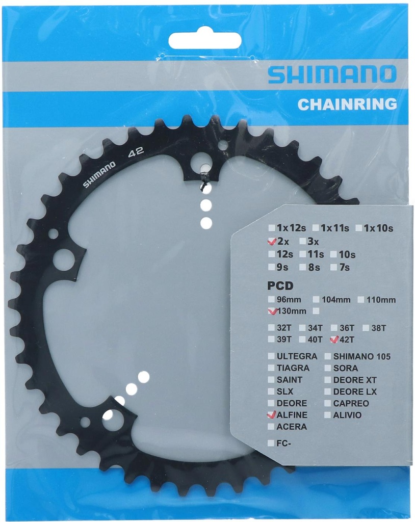 SHIMANO FC-S501CHAINRING 42T BLACK 130MM