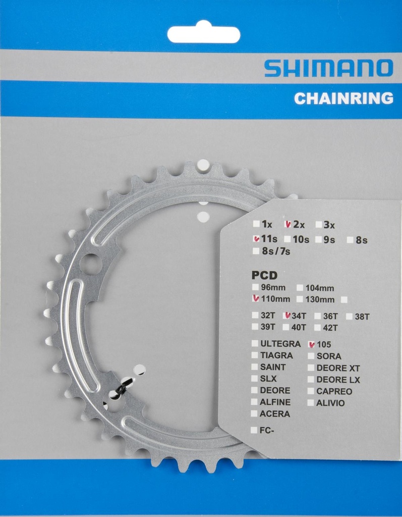 SHIMANO FC-5800S Chainring 34T-MA for 50-34T (Silver)