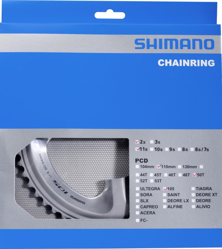 SHIMANO FC-5800S Chainring 50T-MA for 50-34T (Silver)