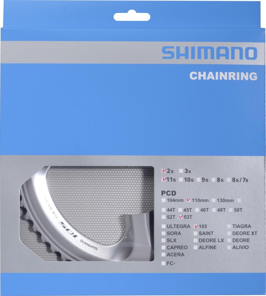 SHIMANO FC-5800S Chainring 53T-MD for 53-39T (Silver)