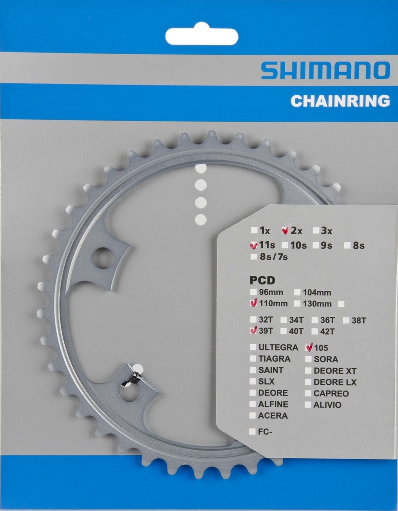 SHIMANO FC-5800S Chainring 39T-MD for 53-39T (Silver)