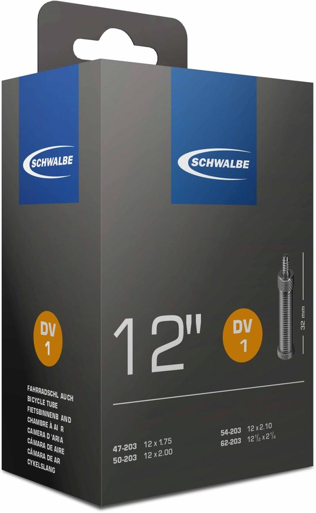 BELSŐ SCHWALBE 12 DV1 12x1,75-2,40 32MM 80g {25/7}