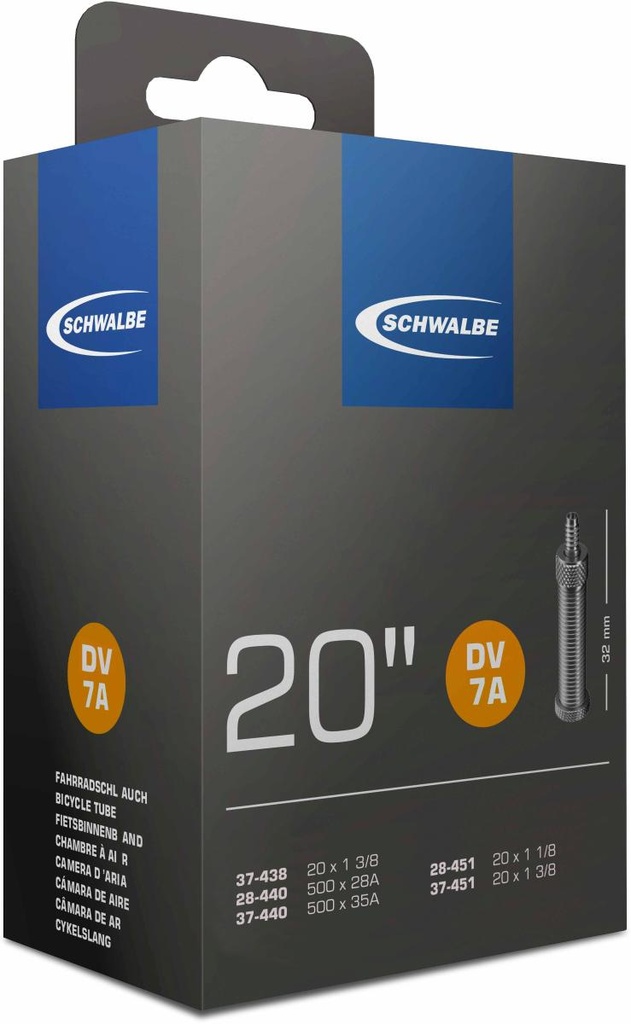 BELSŐ SCHWALBE 20 DV7A 20x1.1/8, 1.3/8 20x1,10-1,40 32MM 105g {25/7}