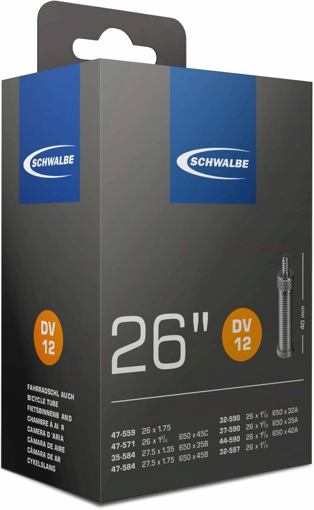 BELSŐ SCHWALBE 26 DV12 26x1,20-1,75 40MM 140g {25/7}