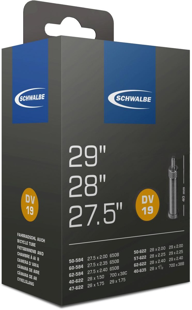 BELSŐ SCHWALBE 29/27,5 DV19 29/27,5x1,50-2,40 40MM 220g {25/7}