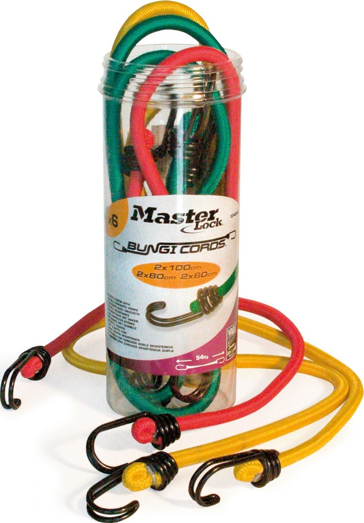 GUMIPÓK BUNGEE MULTI PACK 6DB(2X60CM-PIROS,2X80CM-ZÖLD,2X100CM-SÁRGA)FORDIT{5/4}