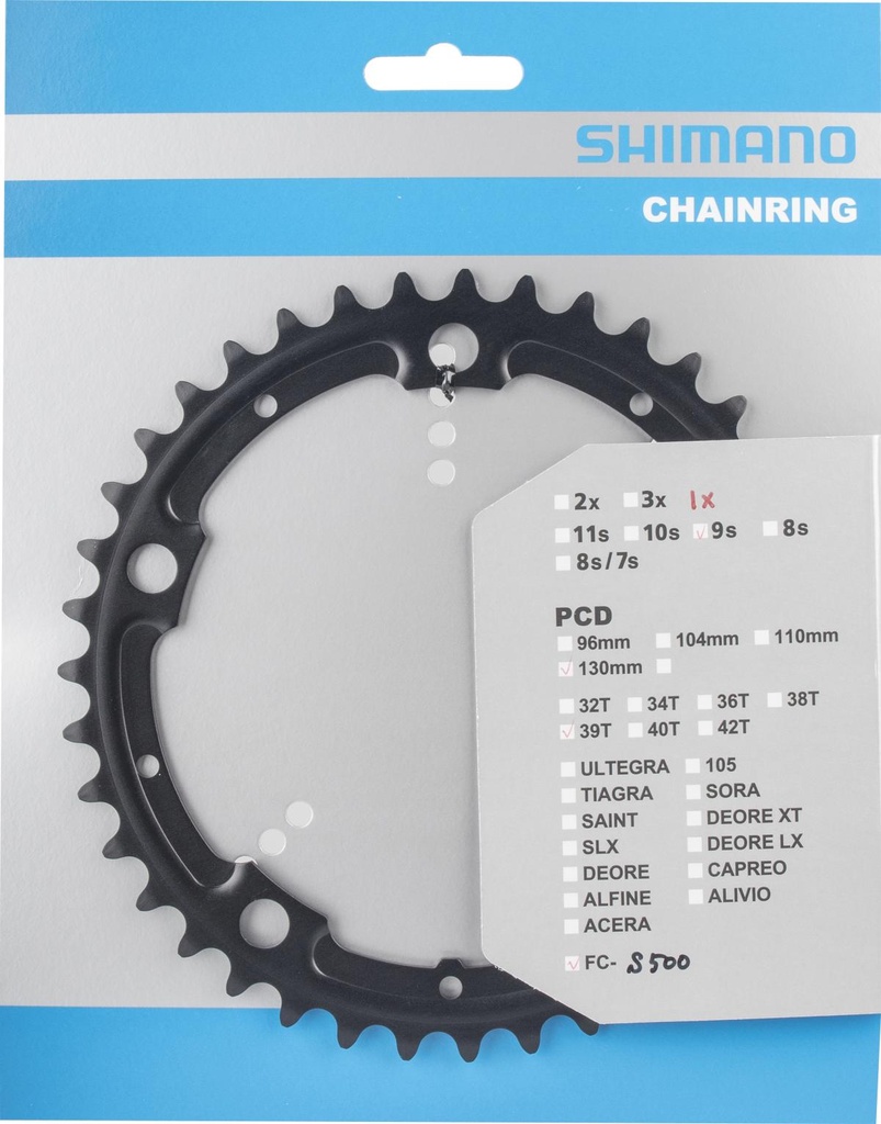 SHIMANO FC-S500 39T(BLACK) FOR DOUBLE CHAIN GUARD TYPE