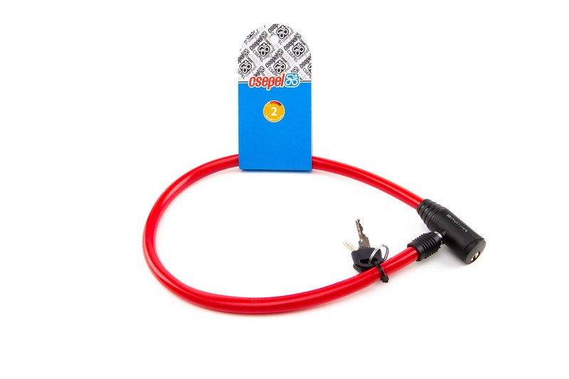 ZÁR KÁBEL KULCSOS 10 x 600 MM - CSEPEL PIROS