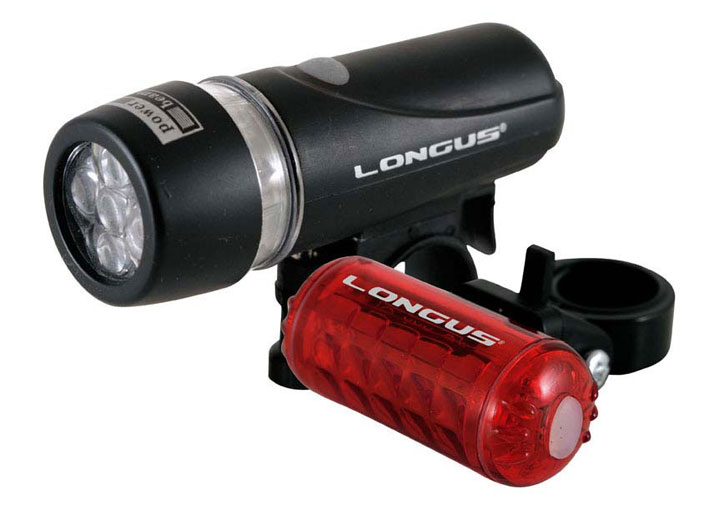 LÁMPASZETT LONGUS E+H 3 FUNKCIÓS/5LED+4 FUNKCIÓS/5LED FEKETE {5/4}