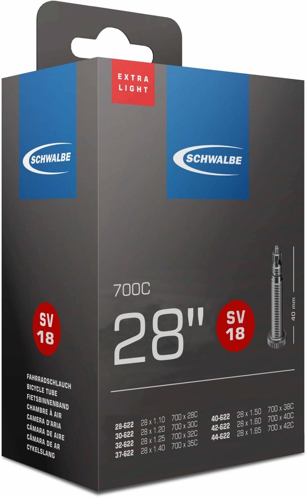 BELSŐ SCHWALBE 622 SV18 622-28/44 EXTRA LIGHT 40MM 105g {25/7}