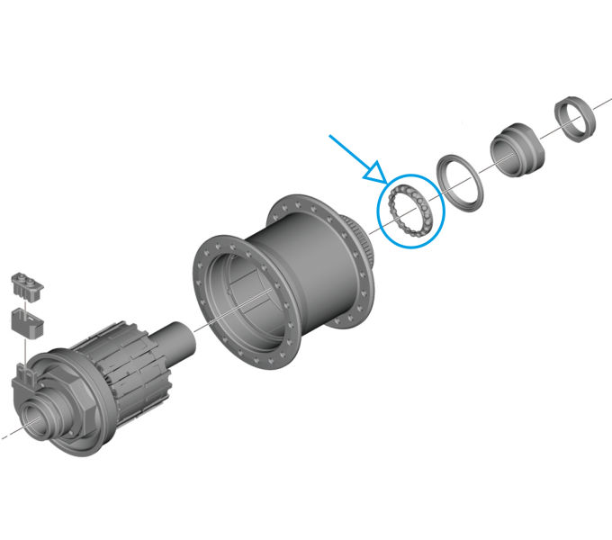 SHIMANO DH-UR708-3D BALL RETAINER(1/8"X19)