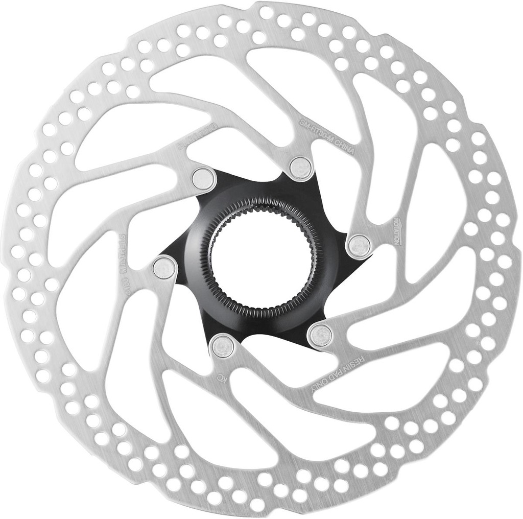 SHIMANO ROTOR FOR DISC BRAKE, SM-RT30, M 180MM, W/LOCK RING(INTERNAL SERRATION,