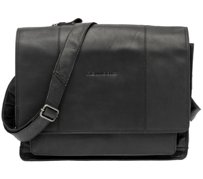 KÉZITÁSKA NEWLOOXS FELLINI LEATHER FEKETE 18L 40X15X32CM