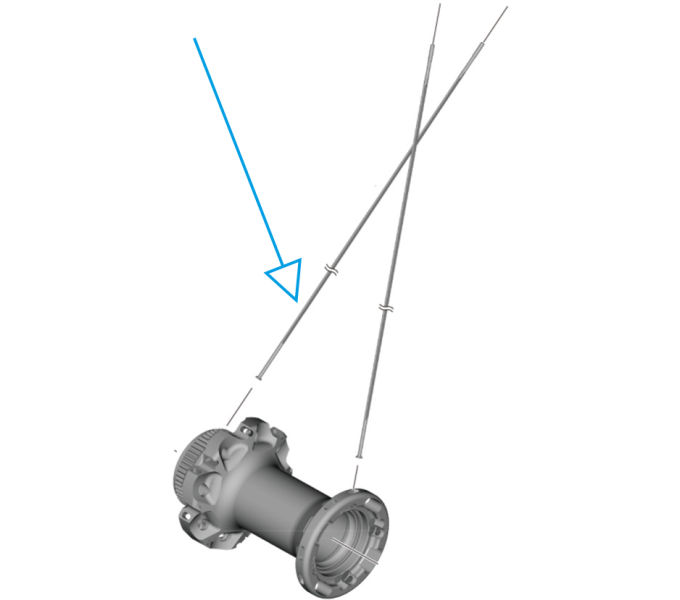 SHIMANO WH-R9270-C60-HR-TU-F RIGHT HAND SPOKE 250MM