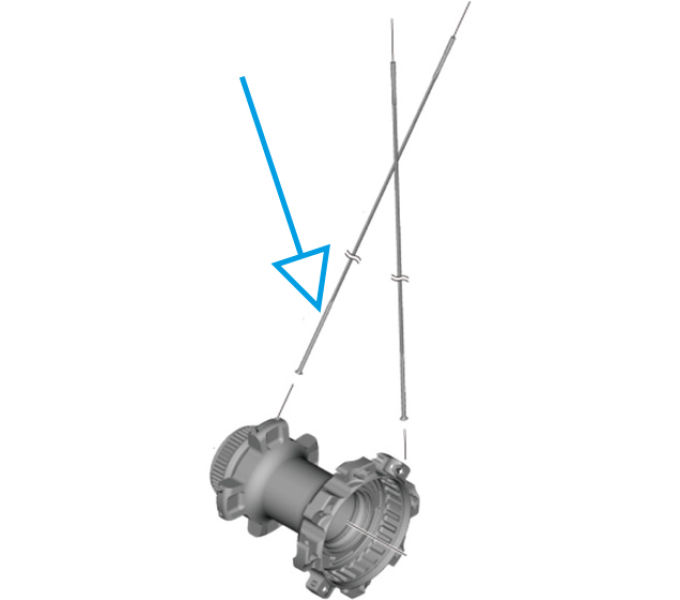 SHIMANO WH-R9270-C50-TU-F LEFT HAND SPOKE 269 MM