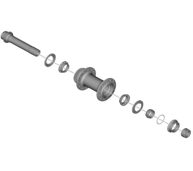 SHIMANO WH-RS710-C32-TL-F COMPLETE HUB AXLE