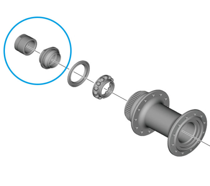 SHIMANO WH-RS710-C32-TL-R LEFT HAND LOCK NUT ANDCONE WITH DUST COVER