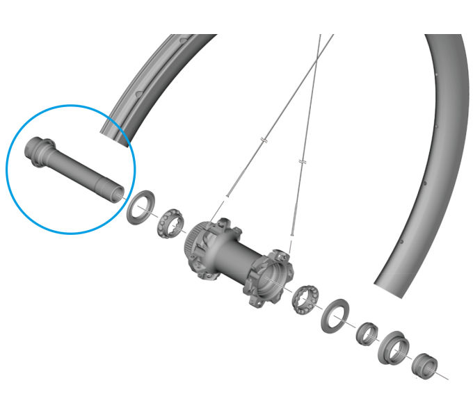 SHIMANO WH-R9270-C50-TU-F HUB AXLE UNIT