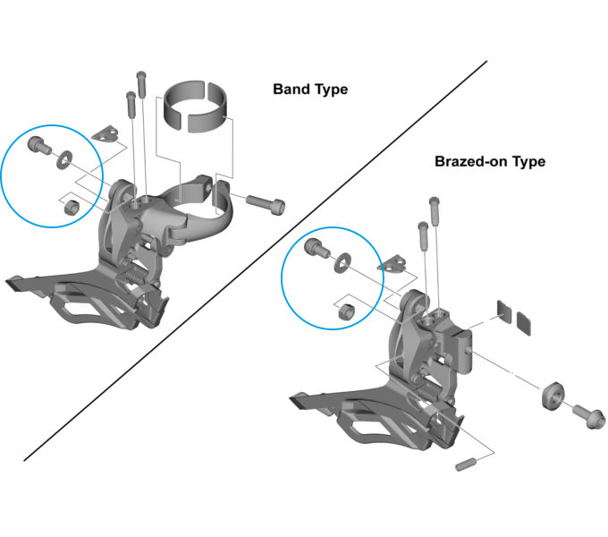 SHIMANO FD-R3030 CABLE FIXING BOLT (M5X8.9) & NUT