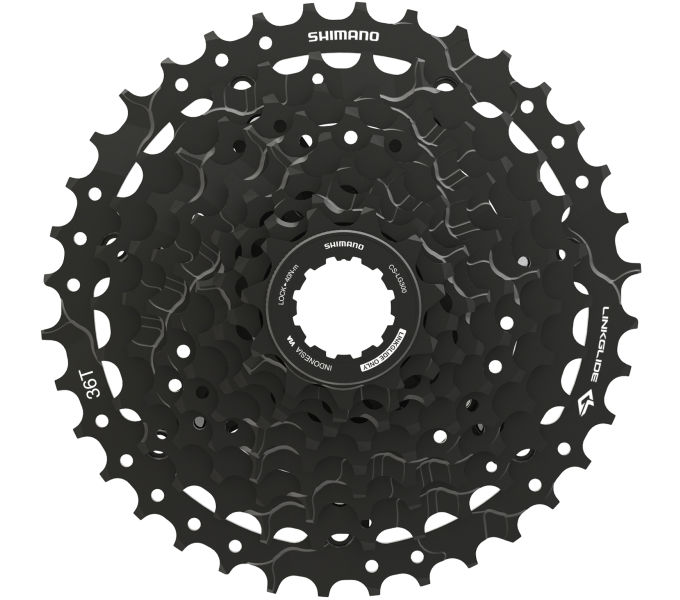 SHIMANO CASSETTE SPROCKET, CS-LG300-9, CUES, 9-SPEED, 11-13-15-17-20-23-26-30-36