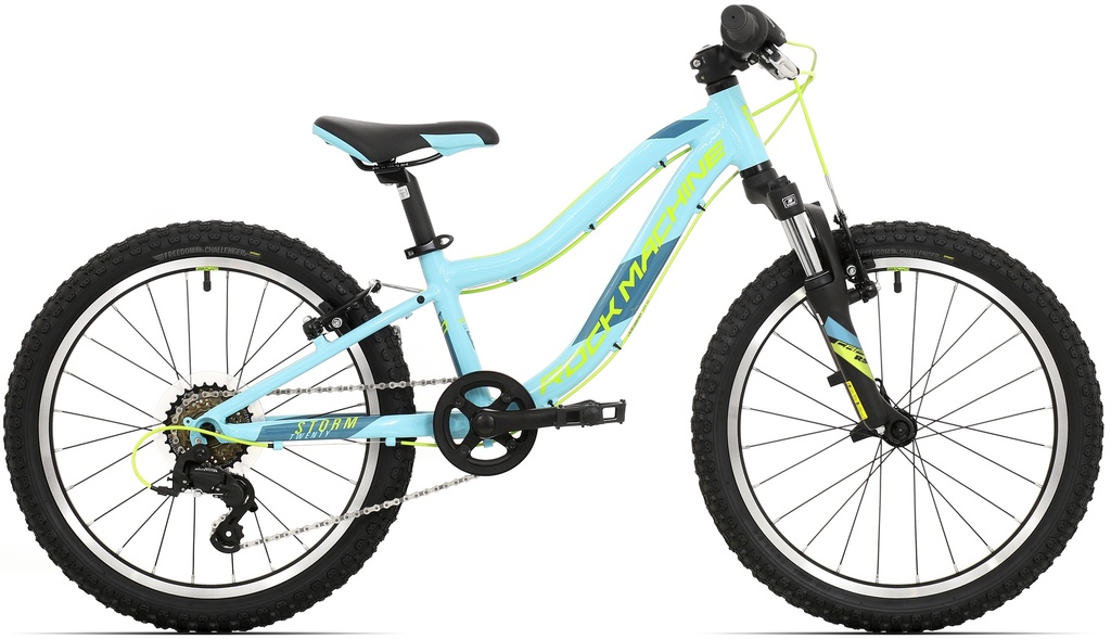Rock Machine Storm 20 VB 20"-os gyermek kerékpár [10", fényes cián/kék/sárga]