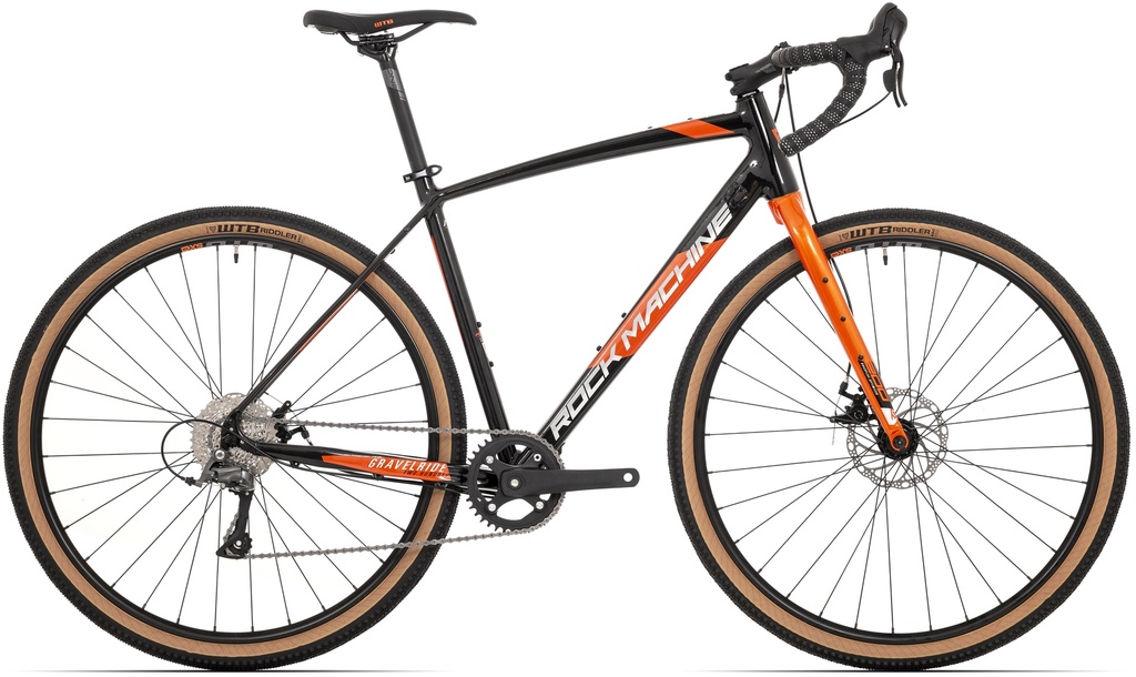 Rock Machine Gravelride 200 gravel kerékpár [54 cm, fényes fekete/narancs/ezüst]