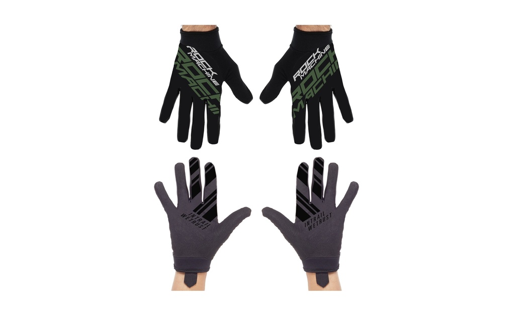 Rock Machine Race FF átmeneti hosszú ujjú kerékpáros kesztyű [fekete/szürke, L]